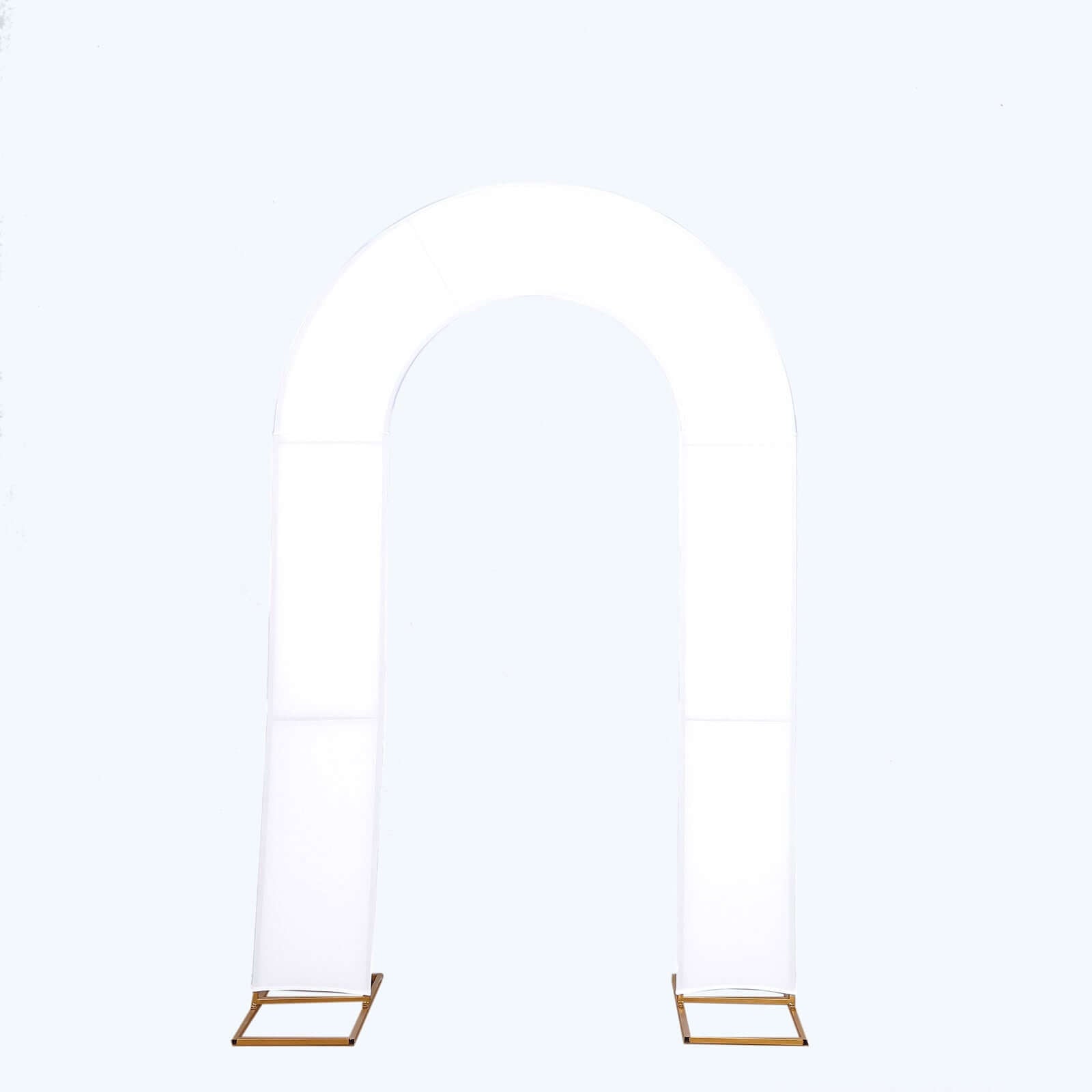 8ft White Spandex Fitted Open Arch Wedding Arch Cover, Double - Sided U - Shaped Backdrop Slipcover - Bell Racket Store