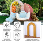 8ft White Spandex Fitted Open Arch Wedding Arch Cover, Double - Sided U - Shaped Backdrop Slipcover - Bell Racket Store