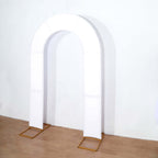 8ft White Spandex Fitted Open Arch Wedding Arch Cover, Double - Sided U - Shaped Backdrop Slipcover - Bell Racket Store