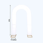 8ft White Spandex Fitted Open Arch Wedding Arch Cover, Double - Sided U - Shaped Backdrop Slipcover - Bell Racket Store