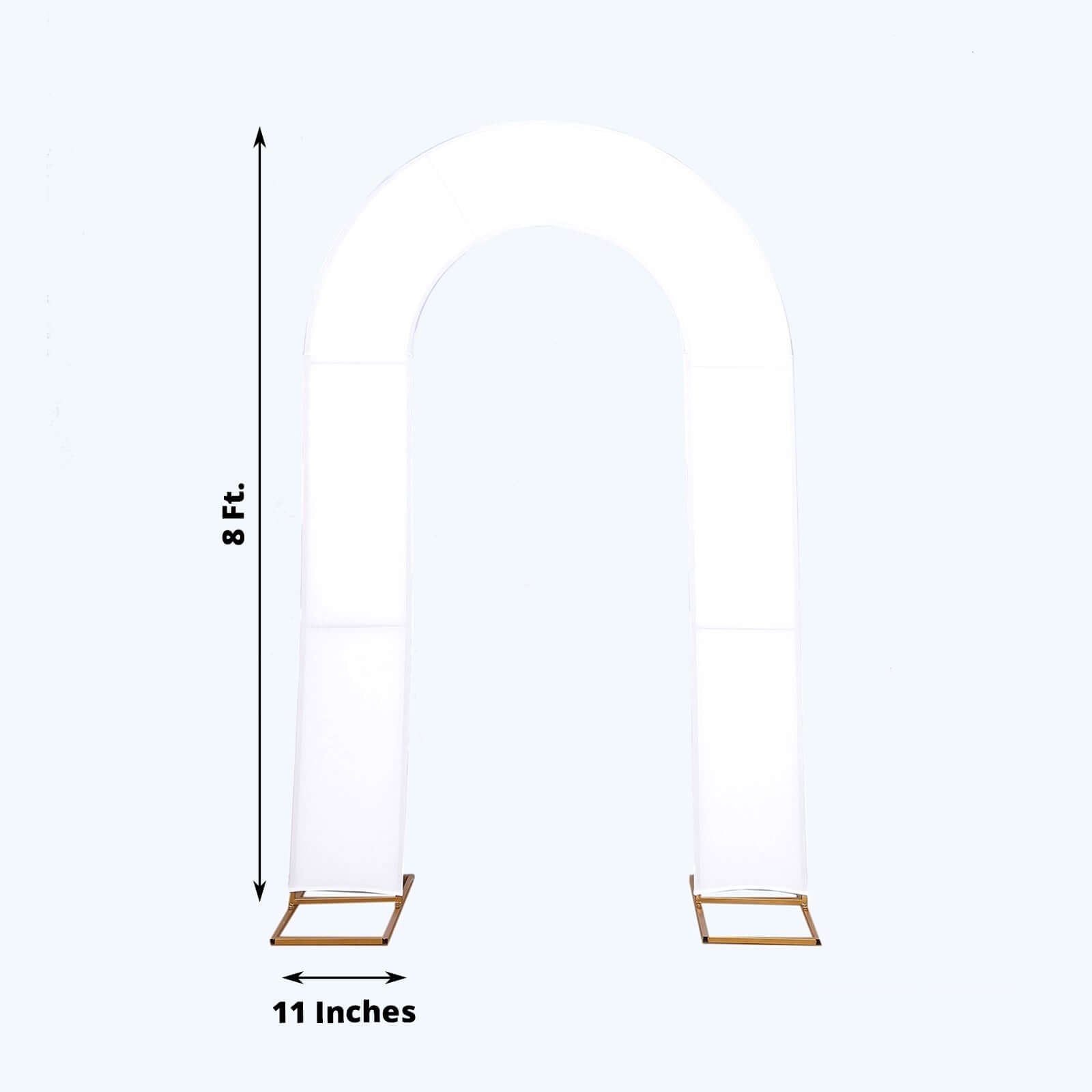 8ft White Spandex Fitted Open Arch Wedding Arch Cover, Double - Sided U - Shaped Backdrop Slipcover - Bell Racket Store