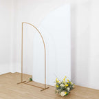 8ft White Spandex Fitted Wedding Arch Cover For Half Moon Top Chiara Backdrop Stand - Bell Racket Store