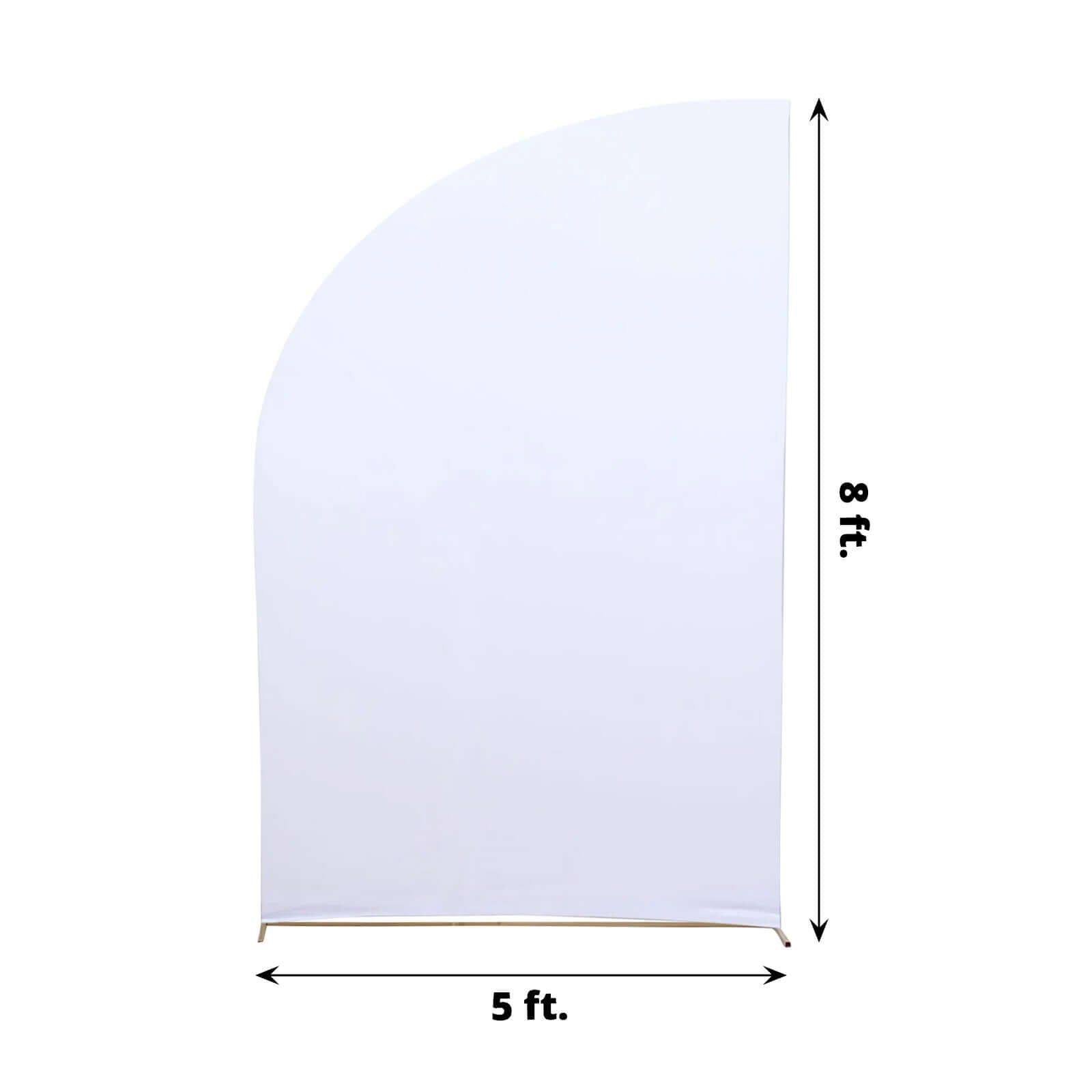 8ft White Spandex Fitted Wedding Arch Cover For Half Moon Top Chiara Backdrop Stand - Bell Racket Store