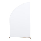 8ft White Spandex Fitted Wedding Arch Cover For Half Moon Top Chiara Backdrop Stand - Bell Racket Store