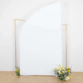 8ft White Spandex Fitted Wedding Arch Cover For Half Moon Top Chiara Backdrop Stand - Bell Racket Store