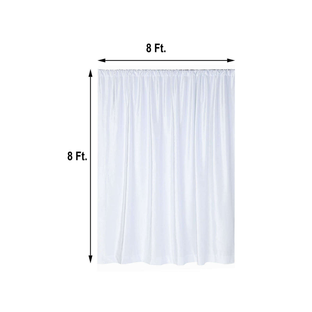 White Crushed Velvet Backdrop Curtain â€“ 8ft x 8ft Event Drape with Rod Pocket, Privacy Panel for Photo Booths & Events