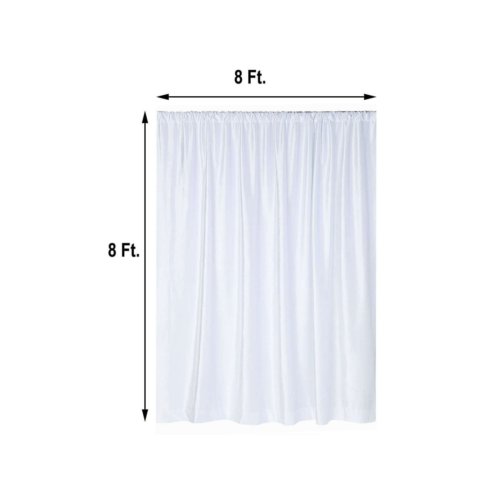 White Crushed Velvet Backdrop Curtain â€“ 8ft x 8ft Event Drape with Rod Pocket, Privacy Panel for Photo Booths & Events