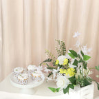 8ftx10ft Beige Satin Event Curtain Drapes, Backdrop Event Panel - Bell Racket Store