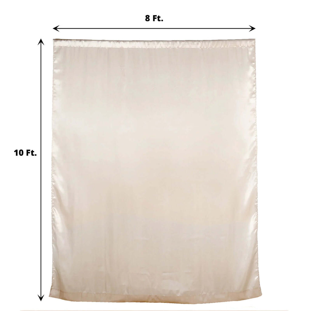 8ftx10ft Beige Satin Event Curtain Drapes, Backdrop Event Panel - Bell Racket Store