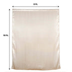8ftx10ft Beige Satin Event Curtain Drapes, Backdrop Event Panel - Bell Racket Store