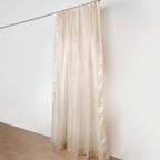 8ftx10ft Beige Satin Event Curtain Drapes, Backdrop Event Panel - Bell Racket Store