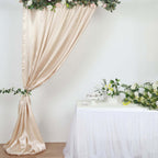8ftx10ft Beige Satin Event Curtain Drapes, Backdrop Event Panel - Bell Racket Store