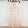 8ftx10ft Beige Satin Event Curtain Drapes, Backdrop Event Panel - Bell Racket Store