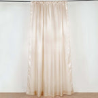 8ftx10ft Beige Satin Event Curtain Drapes, Backdrop Event Panel - Bell Racket Store