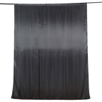 8ftx10ft Black Satin Event Curtain Drapes, Backdrop Event Panel - Bell Racket Store