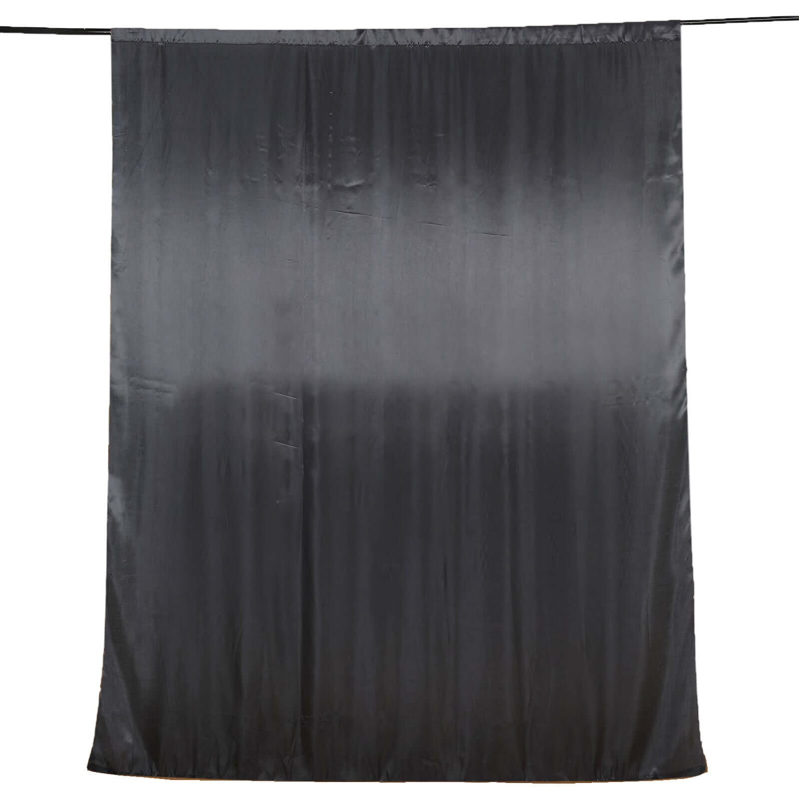 8ftx10ft Black Satin Event Curtain Drapes, Backdrop Event Panel - Bell Racket Store