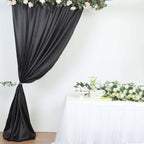 8ftx10ft Black Satin Event Curtain Drapes, Backdrop Event Panel - Bell Racket Store