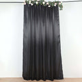 8ftx10ft Black Satin Event Curtain Drapes, Backdrop Event Panel - Bell Racket Store