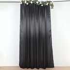 8ftx10ft Black Satin Event Curtain Drapes, Backdrop Event Panel - Bell Racket Store