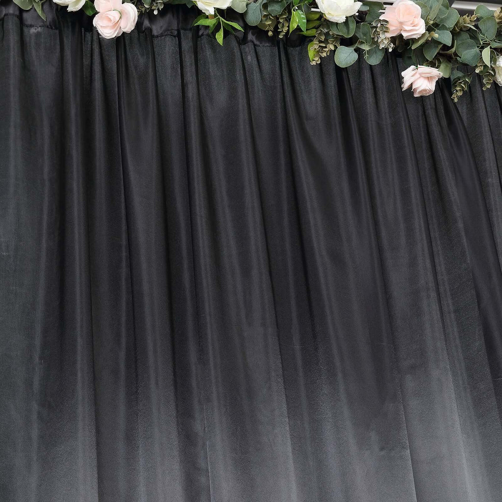 8ftx10ft Black Satin Event Curtain Drapes, Backdrop Event Panel - Bell Racket Store