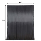 8ftx10ft Black Satin Event Curtain Drapes, Backdrop Event Panel - Bell Racket Store