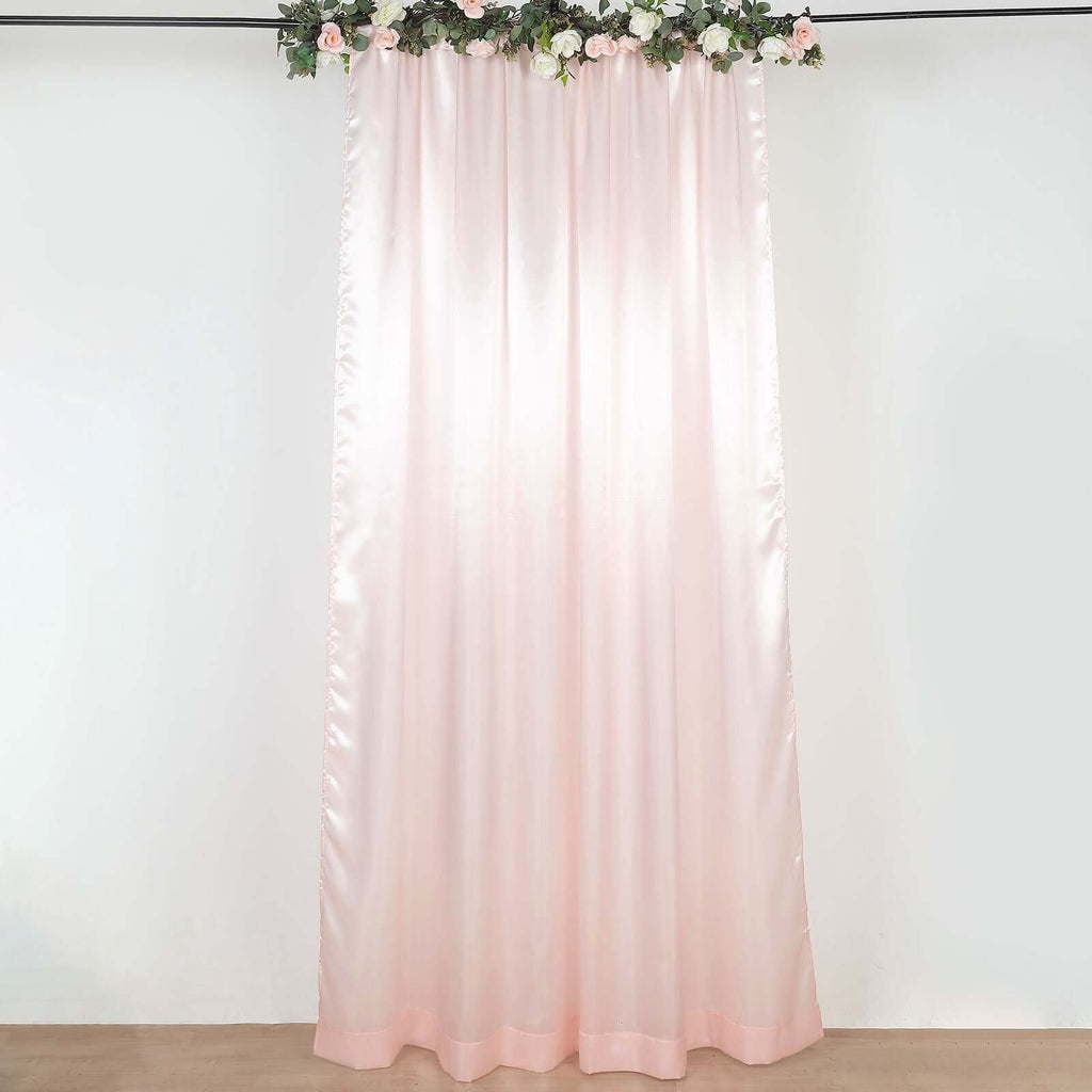 8ftx10ft Blush Satin Event Curtain Drapes, Backdrop Event Panel - Bell Racket Store