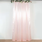 8ftx10ft Blush Satin Event Curtain Drapes, Backdrop Event Panel - Bell Racket Store