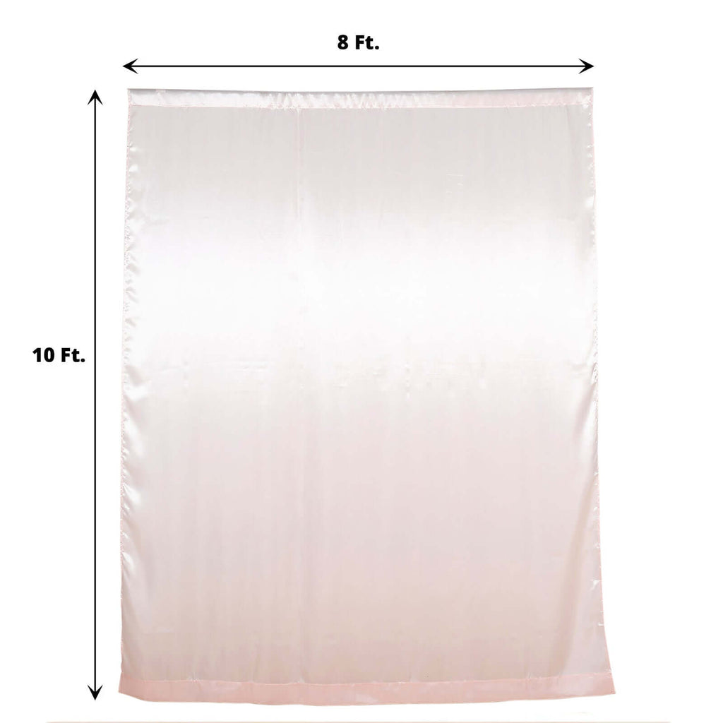 8ftx10ft Blush Satin Event Curtain Drapes, Backdrop Event Panel - Bell Racket Store
