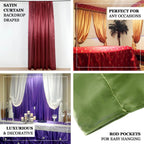 8ftx10ft Blush Satin Event Curtain Drapes, Backdrop Event Panel - Bell Racket Store