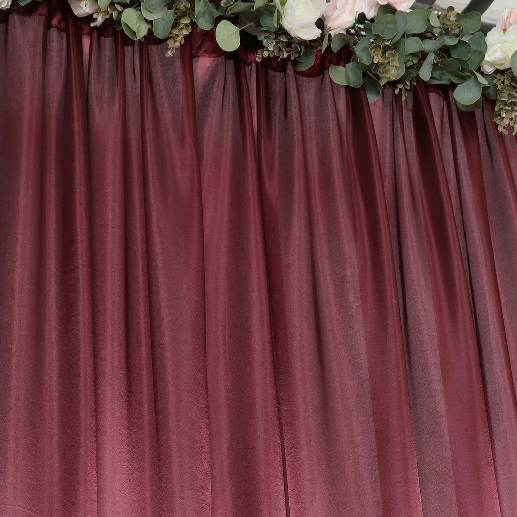 8ftx10ft Burgundy Satin Event Curtain Drapes, Backdrop Event Panel - Bell Racket Store