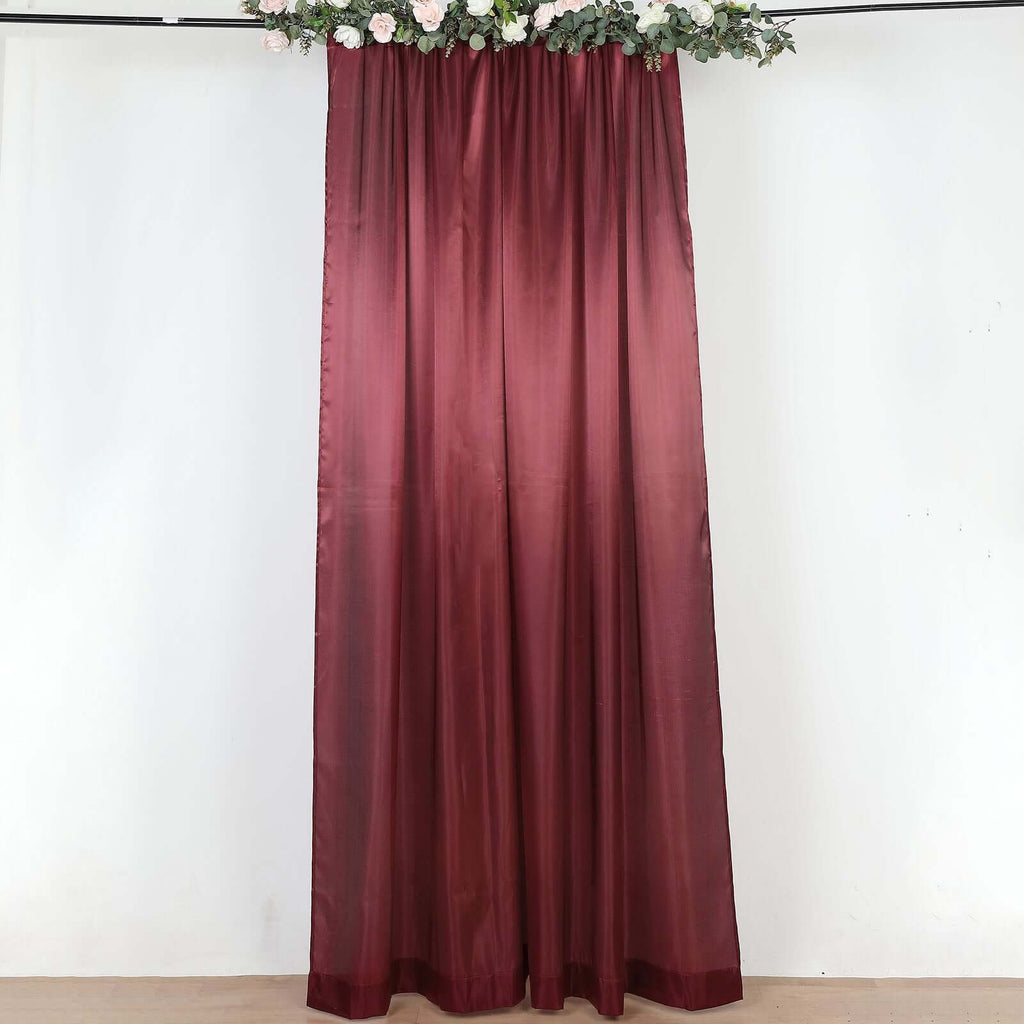8ftx10ft Burgundy Satin Event Curtain Drapes, Backdrop Event Panel - Bell Racket Store