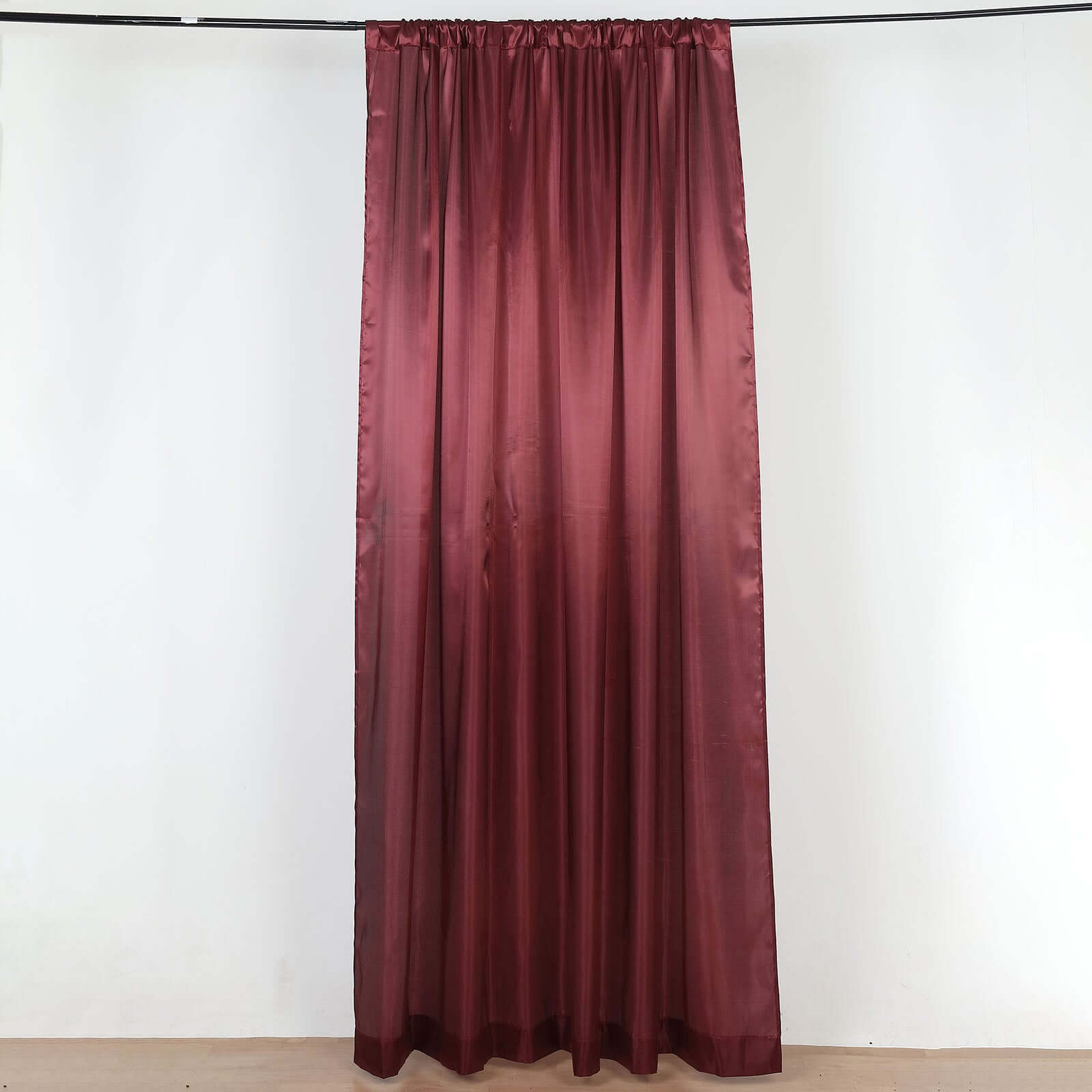 8ftx10ft Burgundy Satin Event Curtain Drapes, Backdrop Event Panel - Bell Racket Store