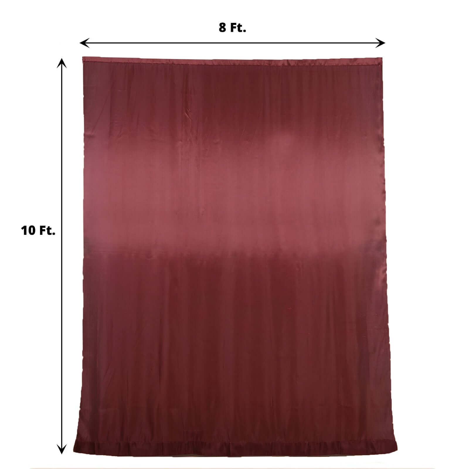 8ftx10ft Burgundy Satin Event Curtain Drapes, Backdrop Event Panel - Bell Racket Store