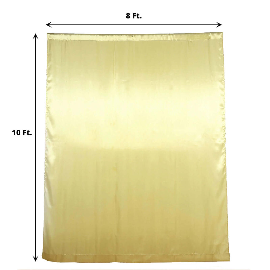 8ftx10ft Champagne Satin Event Curtain Drapes, Backdrop Event Panel - Bell Racket Store
