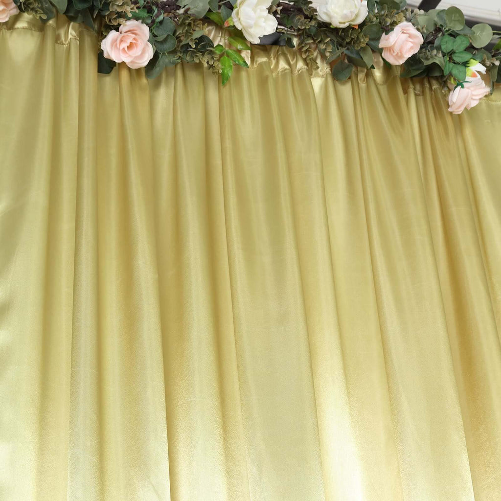 8ftx10ft Champagne Satin Event Curtain Drapes, Backdrop Event Panel - Bell Racket Store
