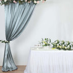 8ftx10ft Dusty Blue Satin Event Curtain Drapes, Backdrop Event Panel - Bell Racket Store