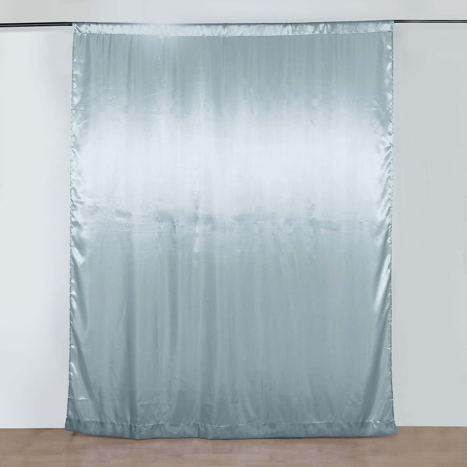 8ftx10ft Dusty Blue Satin Event Curtain Drapes, Backdrop Event Panel - Bell Racket Store