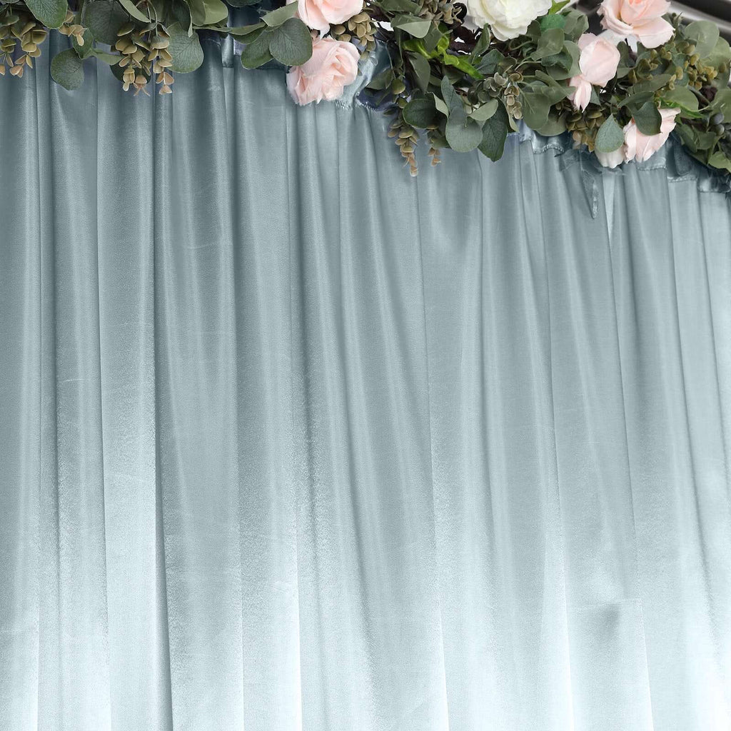 8ftx10ft Dusty Blue Satin Event Curtain Drapes, Backdrop Event Panel - Bell Racket Store