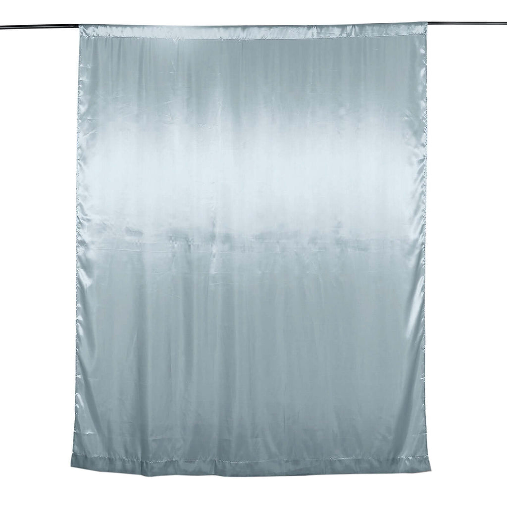 8ftx10ft Dusty Blue Satin Event Curtain Drapes, Backdrop Event Panel - Bell Racket Store