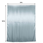 8ftx10ft Dusty Blue Satin Event Curtain Drapes, Backdrop Event Panel - Bell Racket Store