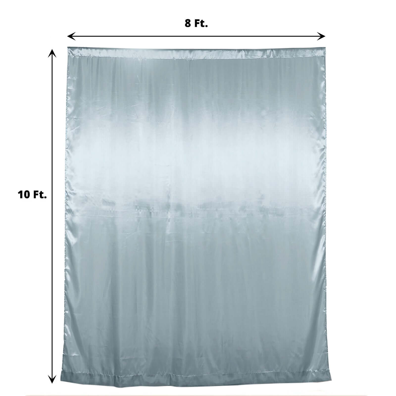 8ftx10ft Dusty Blue Satin Event Curtain Drapes, Backdrop Event Panel - Bell Racket Store