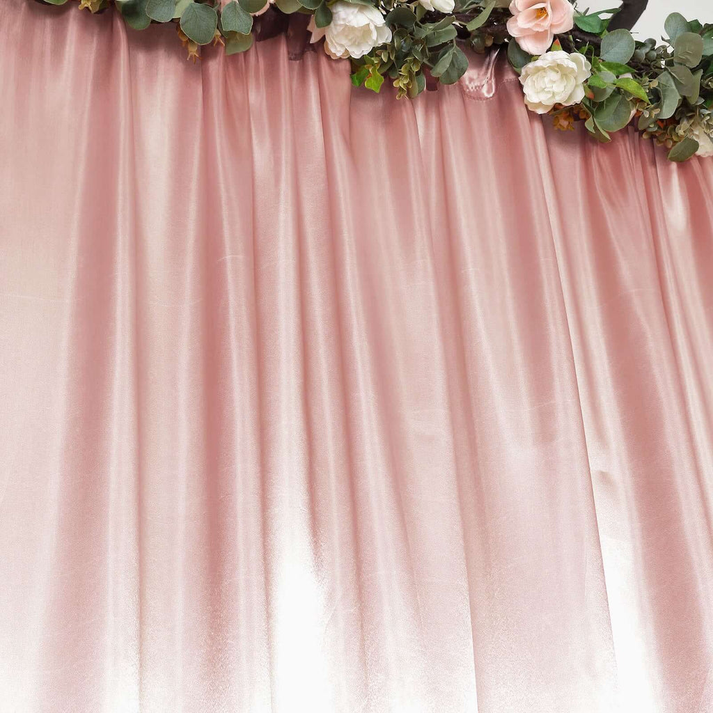 8ftx10ft Dusty Rose Satin Event Curtain Drapes, Backdrop Event Panel - Bell Racket Store
