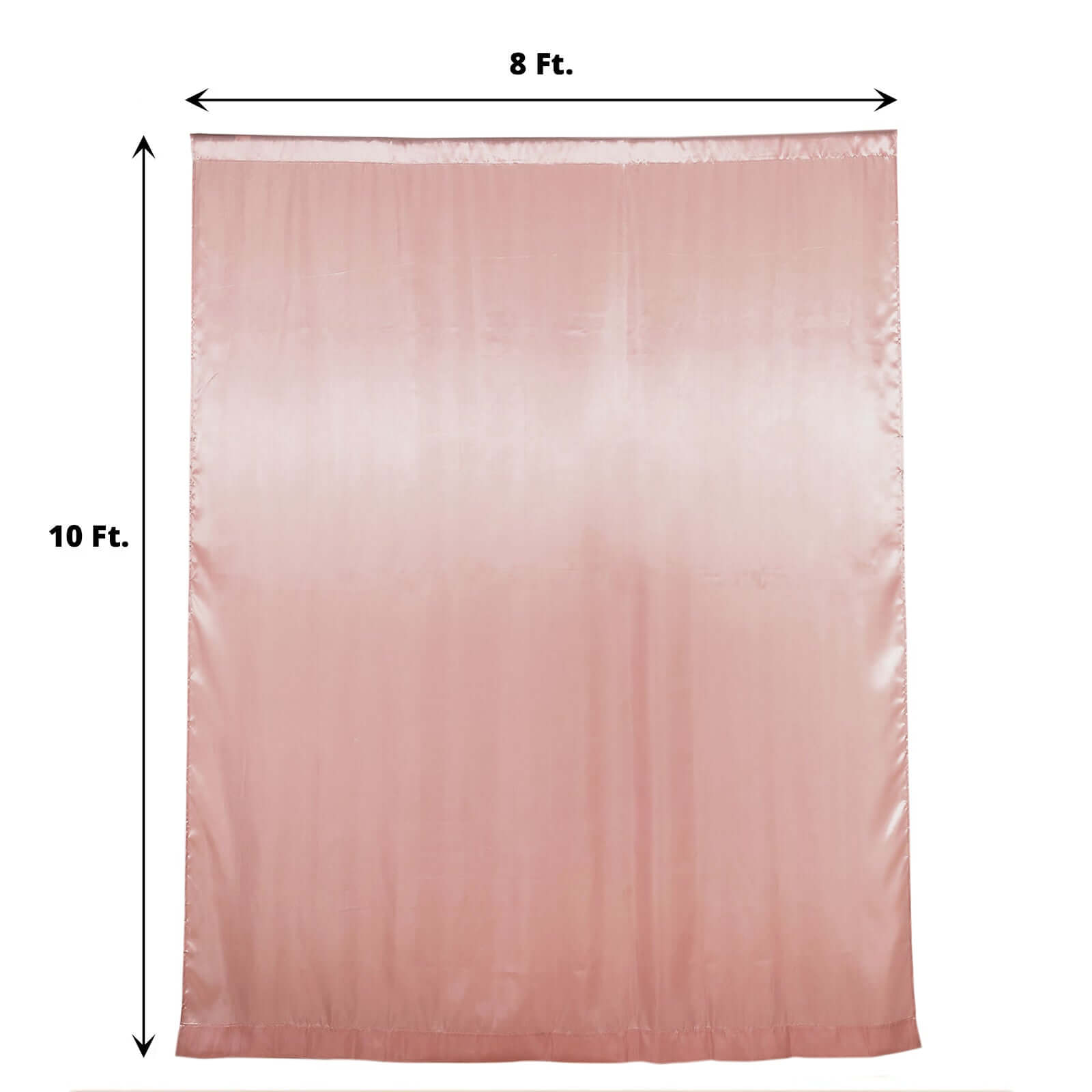 8ftx10ft Dusty Rose Satin Event Curtain Drapes, Backdrop Event Panel - Bell Racket Store