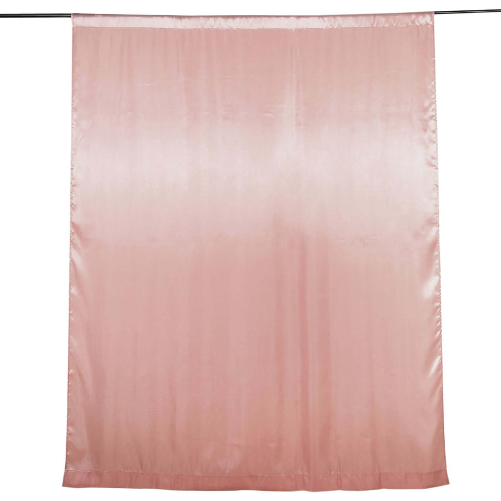 8ftx10ft Dusty Rose Satin Event Curtain Drapes, Backdrop Event Panel - Bell Racket Store