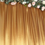 8ftx10ft Gold Satin Event Curtain Drapes, Backdrop Event Panel - Bell Racket Store