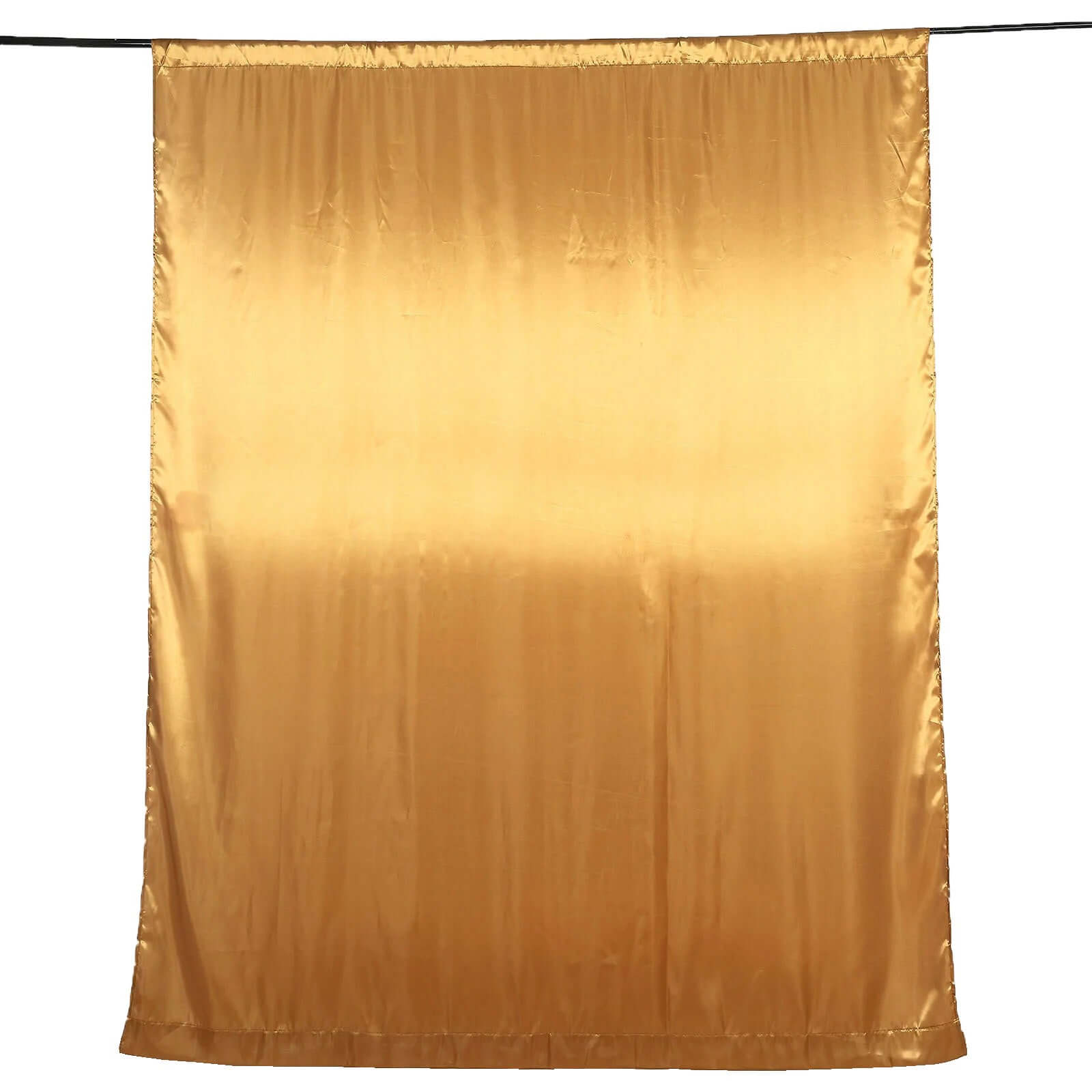 8ftx10ft Gold Satin Event Curtain Drapes, Backdrop Event Panel - Bell Racket Store