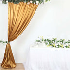 8ftx10ft Gold Satin Event Curtain Drapes, Backdrop Event Panel - Bell Racket Store