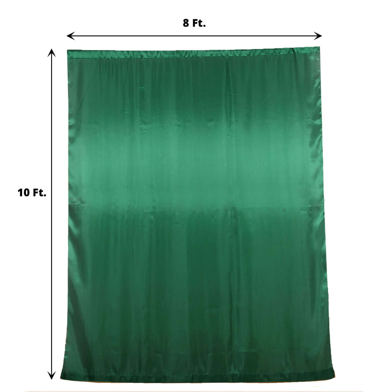 8ftx10ft Hunter Emerald Green Satin Event Curtain Drapes, Backdrop Event Panel - Bell Racket Store