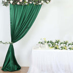 8ftx10ft Hunter Emerald Green Satin Event Curtain Drapes, Backdrop Event Panel - Bell Racket Store