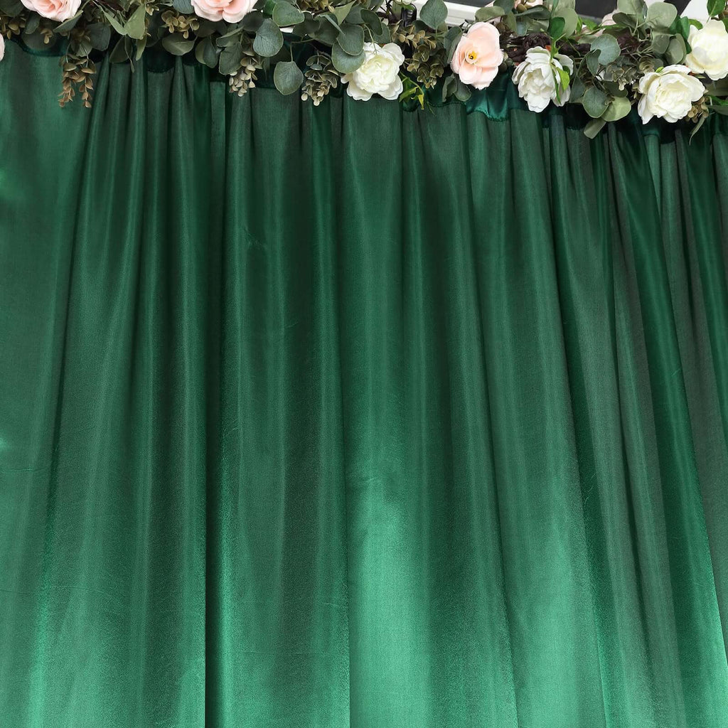 8ftx10ft Hunter Emerald Green Satin Event Curtain Drapes, Backdrop Event Panel - Bell Racket Store